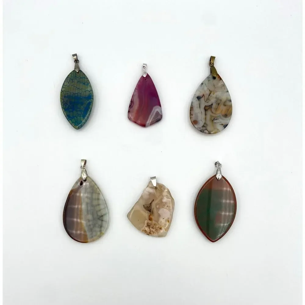 Destash Lot 18 Stone Pendants and Bails Jewelry Making & 1 Glass Pendant Lot #2